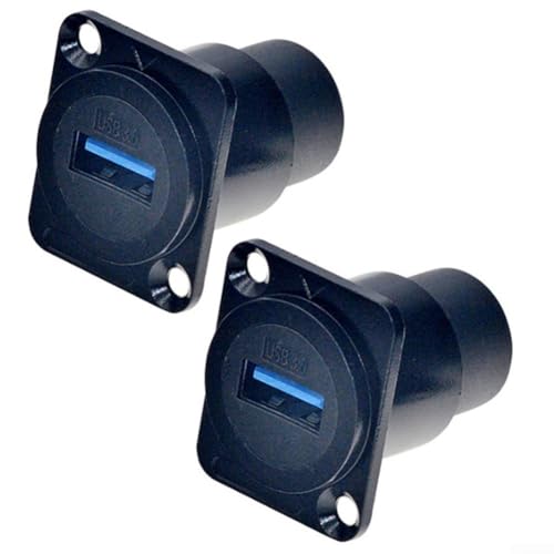 2 Stück USB 3 0 Buchse auf Buchse Panel Mount Koppler für nahtlose Elektronikverbindung (schwarz) von CYRENT