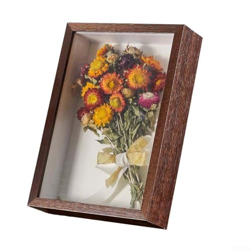 3D Deep Box Photo Frame Wooden Plant Exemplar Display Frame Hollow Shadow Box Picture Frame for Dried Flowers Botanical Art Home Decor Wall Mounted 15x20cm(walnut color1) von CYRENT