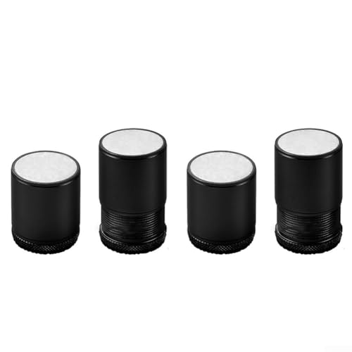 4 Stück Betttischbeine Erhöhung Basis Booster Höhenverstellbar für Möbel, Metall und Silikon mit Geräuschreduzierungstechnologie und rutschfester Stabilität (schwarz) von CYRENT