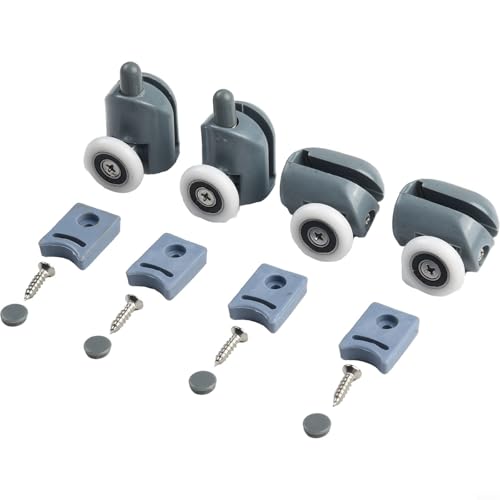 4 Stück Duschwand Rollen Rollen 23 mm Durchmesser mit Kollisionsblöcken und Schrauben verstellbar für Glasdicke 4 6 mm von CYRENT