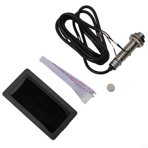 4Bit Digital LED Tachometer RPM Speed Meter with Hall Proximity Sensor, Compatible with DC8 24V, Suitable for Engine and Motor RPM Monitoring (blue) von CYRENT