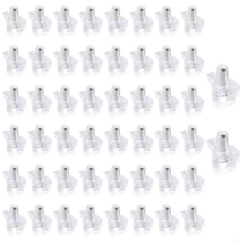 50 Stück transparente Regalstützen aus Kunststoff mit zuverlässigen Metallstiften für Schränke und Vitrinen 50 Stück transparente Regalstützen aus Kunststoff mit zuverlässigen Metallstiften für Schränke und Vitrinen von CYRENT