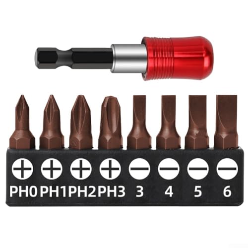 8-teiliges metrisches Sechskant-Bit-Set mit selbstsichernder Stange und magnetischen Spitzen zum Antrieb von metrischen Sechskantschrauben, kompatibel mit verschiedenen Elektro- und Handwerkzeugen 8-teiliges metrisches Sechskant-Bit-Set mit selbstsichernder Stange und magnetischen Spitzen zum Antrieb von metrischen Sechskantschrauben, kompatibel mit verschiedenen Elektro- und Handwerkzeugen von CYRENT