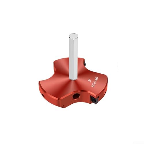 CYRENT 10,2 cm PVC-Rohrreibahle mit Dreifachklinge, Rohrverschraubungsschoner und Expander, kompatibel mit Standard-Bohrern, Multi-Größe, Sanitärwerkzeug für PVC, CPVC, ABS-Rohre (rot)(3) von CYRENT