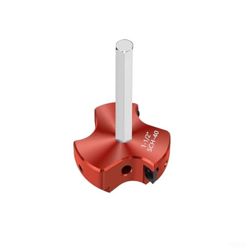 CYRENT 10,2 cm PVC-Rohrreibahle mit Dreifachklinge, Rohrverschraubungsschoner und Expander, kompatibel mit Standard-Bohrern, Multi-Größe, Sanitärwerkzeug für PVC, CPVC, ABS-Rohre (rot) (1-1/2) von CYRENT