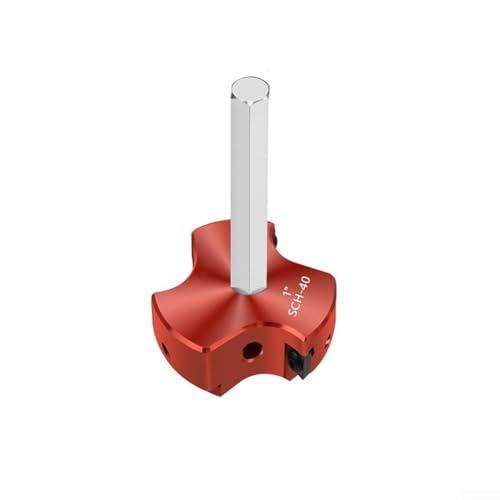 CYRENT 10,2 cm PVC-Rohrreibahle mit Dreifachklinge, Rohrverschraubungsschoner und Expander, kompatibel mit Standardbohrern, Multi-Größe, Sanitärwerkzeug für PVC, CPVC, ABS-Rohre (rot)(1) von CYRENT
