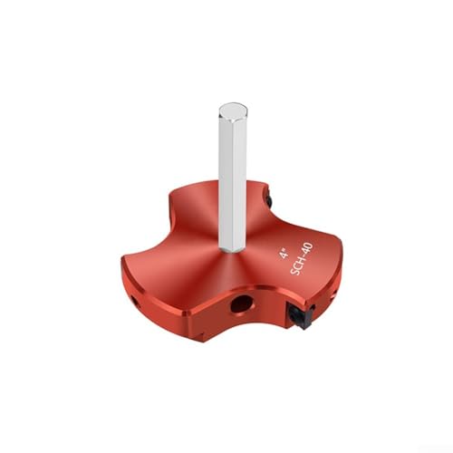 CYRENT 10,2 cm PVC-Rohrreibahle mit Dreifachklinge, Rohrverschraubungsschoner und Expander, kompatibel mit Standardbohrern, Multi-Größe, Sanitärwerkzeug für PVC, CPVC, ABS-Rohre (rot) (4) von CYRENT