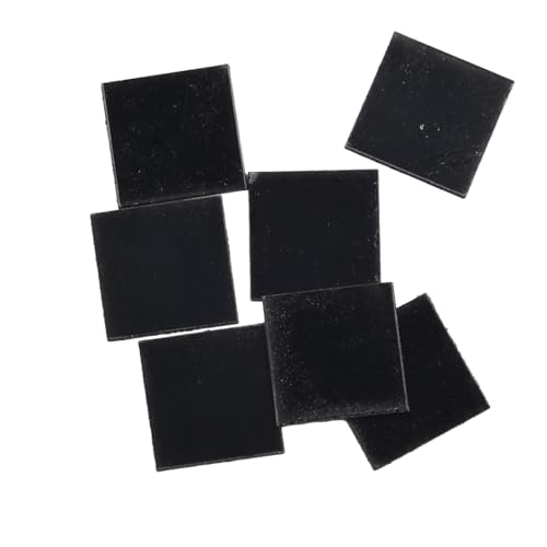 CYRENT 100 Stück Glas-Mosaik-Aufkleber, selbstklebend, 20 x 20 mm, für Zuhause, Wohnzimmer, Wand, DIY, Party, Discokugel, Basteldekoration (schwarz) von CYRENT
