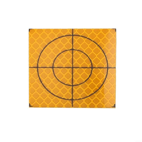 CYRENT 100 Stück Totalstation-Reflektor-Zielscheiben 0–60 mm, gelbes Acryl, reflektierendes Klebeband für Vermessung, Ingenieurbau, Brückenbau (60 x 60 mm) von CYRENT