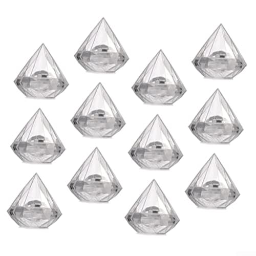 CYRENT 12 Stück Diamantförmige Süßigkeiten-Aufbewahrungsboxen für Hochzeiten und Partys, transparente Behälter für Süßigkeiten-Organisation CYRENT 12 Stück Diamantförmige Süßigkeiten-Aufbewahrungsboxen für Hochzeiten und Partys, transparente Behälter für Süßigkeiten-Organisation von CYRENT