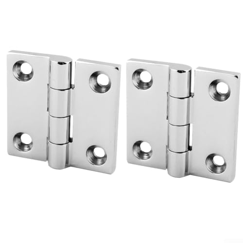 CYRENT 2 Stück 316 Edelstahl Marine Butt Scharniere hochglanzpoliert Heavy Duty Boot RV Luke Tür Hardware Zubehör 3,8 cm 5,1 cm rostfrei (50 x 50 (91 g)) von CYRENT
