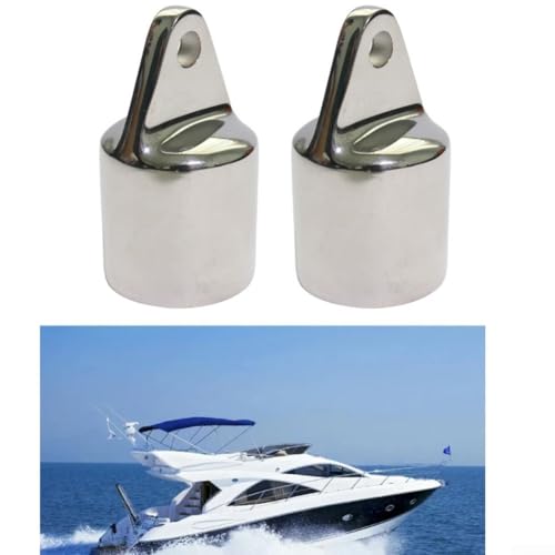 CYRENT 2 Stück Edelstahl 316 Dreieck-Schiebekappe für Schiff, Yacht, Markise, Hardware-Armaturen, Marine-Markisen-Zubehör (32 mm) von CYRENT