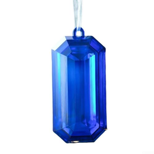 CYRENT 2025 Glas-Weihnachtsbaumschmuck, quadratisch, Edelstein, glitzernde Urlaubsdekoration für Zuhause oder Winterhochzeit (blau) von CYRENT