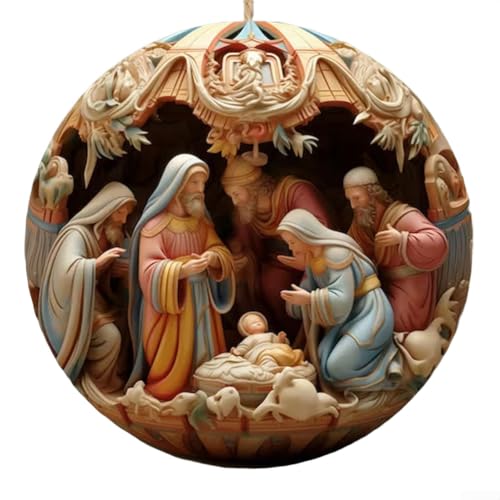 CYRENT 2025 Weihnachtsschmuck, Unisex, Sammlerstück, datiert, Baumschmuck, Acryl, Buntglas-Effekt, Sonnenfänger, Fenster, Heimdekoration (E und E) von CYRENT