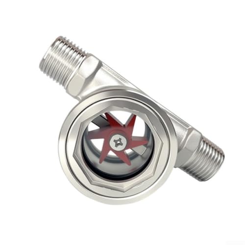 CYRENT 304 Edelstahl Außengewinde Wasserdurchflussanzeiger Impeller Schauglas für industrielle Pipeline Beobachtung DN15 bis DN50(DN40) von CYRENT