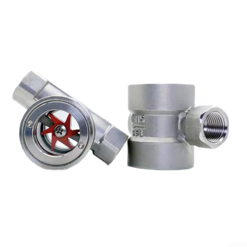 CYRENT 304 Edelstahl Schauglas Durchflussanzeiger DN10-DN50 Pipeline Sichtventil für Wasser Öl Gas korrosive Medien Überwachung (DN50) von CYRENT