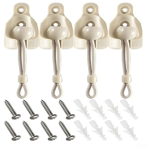 CYRENT 4 Stück beige Rollo-Zubehör mit elastischen winddichten Kugelschlössern, Schnallen zur Sicherung von Innen- und Außenvorhängen CYRENT 4 Stück beige Rollo-Zubehör mit elastischen winddichten Kugelschlössern, Schnallen zur Sicherung von Innen- und Außenvorhängen von CYRENT