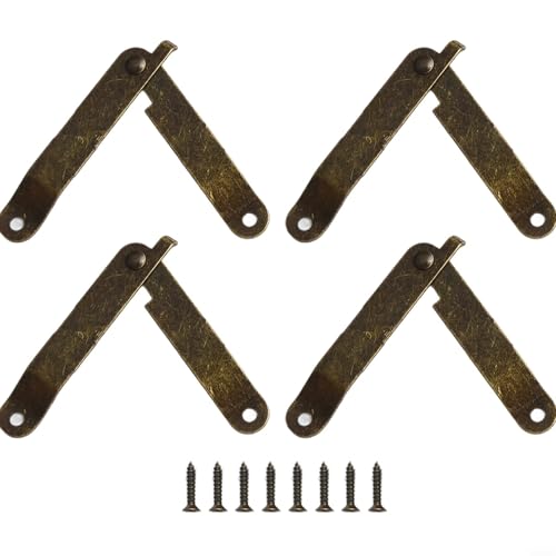 CYRENT 4 Stück klassische Design-Box-Unterstützung, funktionale und stilvolle Deckelscharniere verbessern die Ästhetik Ihrer Holzmöbel (Bronze) von CYRENT