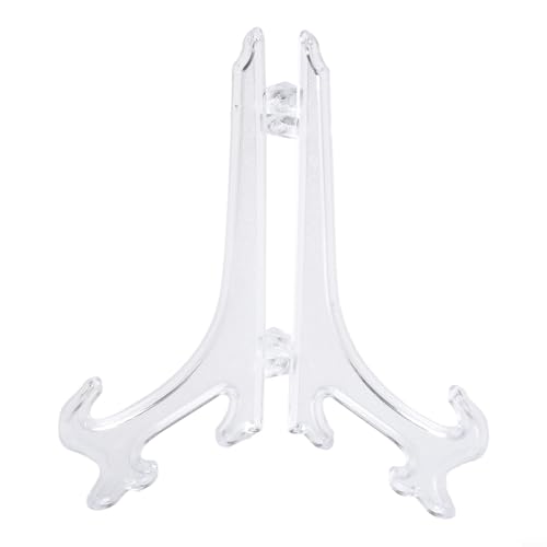 CYRENT 5 Stück transparente zusammenklappbare Tablett-Halterung, Mehrzweck-Staffelei für Teller, Bilder, Karten, Kunstwerke, Heimdekoration (12,7 cm) von CYRENT