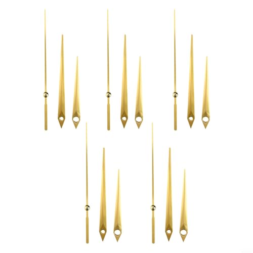 CYRENT 5-teiliges Aluminium-Uhrenzeiger-Set, DIY-Reparatur-Ersatzteile für Uhren-Reparatur- und Anpassungsprojekte (Gold) von CYRENT