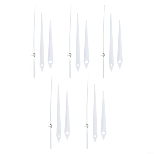 CYRENT 5-teiliges Aluminium-Uhrenzeiger-Set, DIY-Reparatur-Ersatzteile für Uhren-Reparatur- und Anpassungsprojekte (weiß) von CYRENT