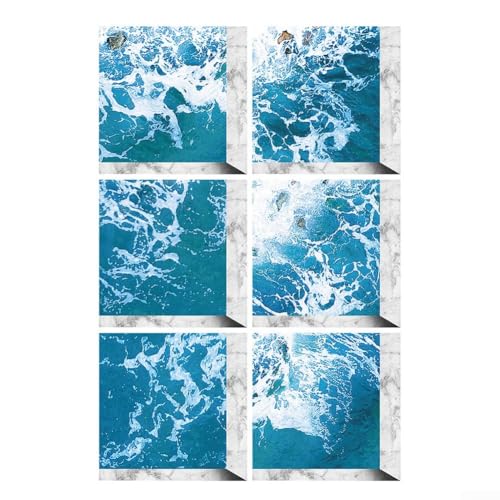 CYRENT 6 Stück wasserdichte 3D-Badewannen-Aufkleber, PVC, mattiert, rutschfest, dekorative Badewannen-Aufkleber für Badezimmer, Sicherheit, Dusche, Boden, Wand (B) von CYRENT