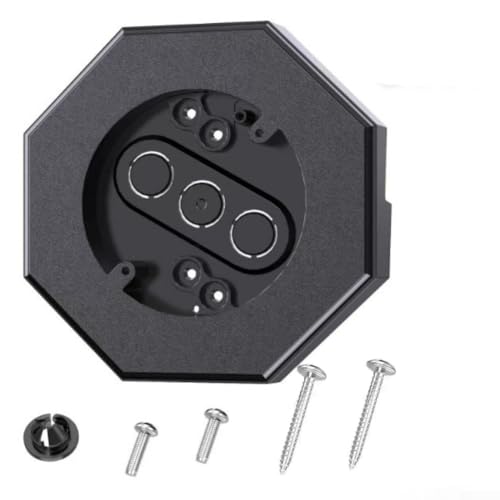 CYRENT Achteckiges Außenwandleuchten-Halterungs-Set für 1,27 cm vertikale Seitenwände, 30,5 cm Paneele, weiße vertikale Wandleuchterplatte 8141-1, sichere Kunststoff-Beleuchtung (schwarz) von CYRENT