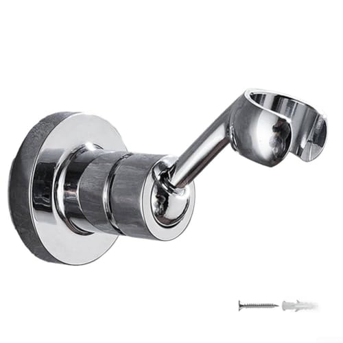 CYRENT Badezimmer-Duschkopfhalter, verstellbar, 360 Grad Kugelgelenk, Kupferhalterung mit Befestigungsschrauben (Silber) von CYRENT