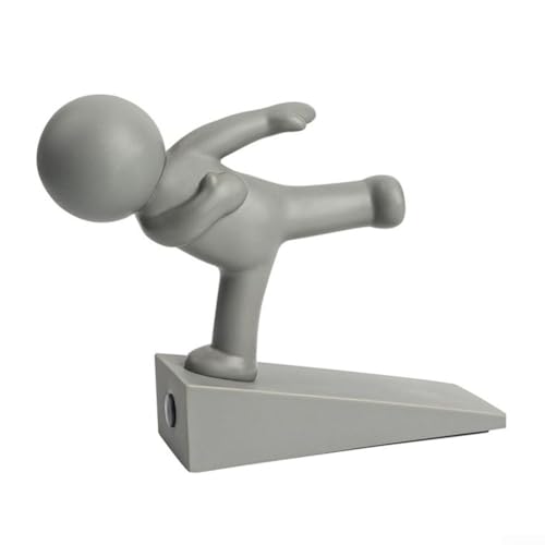 CYRENT Dekorativer Türstopper mit rutschfester Unterseite, weiches Material zum Schutz von Böden und Türen (grau) von CYRENT