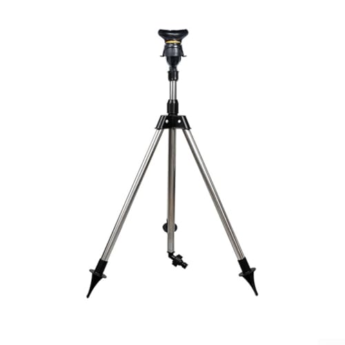 CYRENT Drehbarer Stativ-Regner aus Edelstahl – höhenverstellbar um 360° drehbar für Rasen-Gartenbewässerung | stabiles Basis-Bewässerungssystem (A) von CYRENT