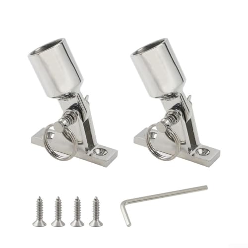 CYRENT Edelstahl 316 Marine Deck Scharnier Hardware Set mit Augenendkappe Schnellspannstift und Installationsschlüssel für Boot Markise Bimini Top (25 mm) von CYRENT