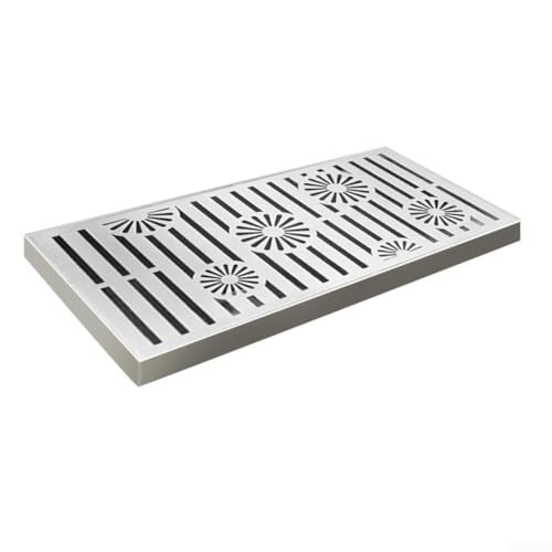 CYRENT Edelstahl-Abflussgitter für den Außenbereich, rechteckig, schnell fließende Entwässerungslösung für Terrasse, Garten, Bauernhof, Gehweg, Pool, Landschaft (200 x 400 x 20 x 2 mm) von CYRENT