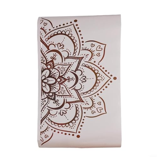 CYRENT Einzigartige Mandala-Wandaufkleber mit blauen Lotusblumen, Boho-Mandala-Wandaufkleber für Zuhause, Yoga-Studio-Dekor von CYRENT