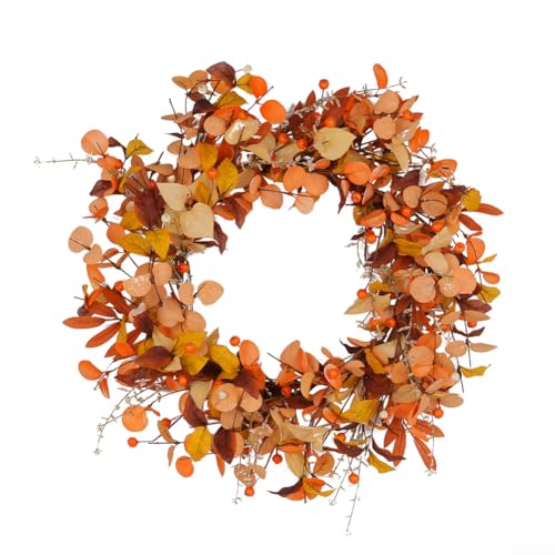 CYRENT Erntefest Herbstblätter Kranz für Fenster Tür Garten Party Saisonale Dekoration aus langlebigem Polyesterschaum mit Aufhängeschlaufe von CYRENT
