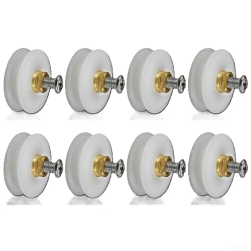 CYRENT Ersatzrollen für Duschtüren, 22 mm Durchmesser, gerillt für 3–6 mm Glas, 4/8 Stück von CYRENT