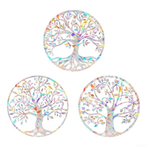 CYRENT Fenster-Regenbogen-reflektierender Baum-Aufkleber, PVC-Material für Heimdekoration, Lichtschutz, Sichtschutz, einfach anzubringen und zu entfernen, 20 x 22 x 0,1 cm CYRENT Fenster-Regenbogen-reflektierender Baum-Aufkleber, PVC-Material für Heimdekoration, Lichtschutz, Sichtschutz, einfach anzubringen und zu entfernen, 20 x 22 x 0,1 cm von CYRENT
