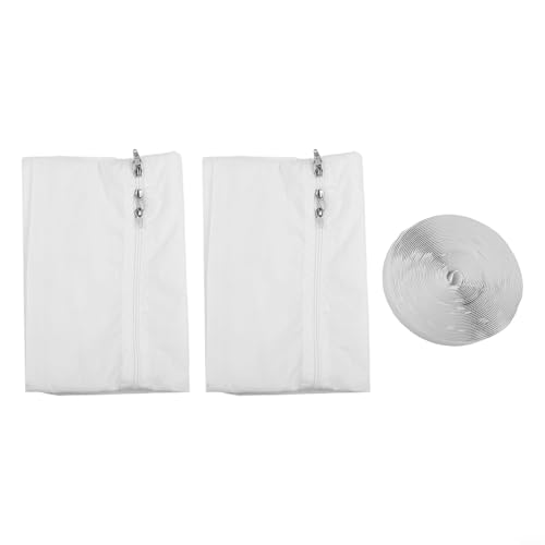 CYRENT Fensterdichtungs-Set für tragbare Klimaanlage mit Reißverschlussöffnung, mobiles AC-Dichttuch für doppelt hängende Fenster, 190 x 40 cm/230 x 40 cm, Weiß (230 x 40 cm) von CYRENT