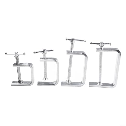 CYRENT G-Klemmen-Set, 50–100 mm, Stahllegierung, C-Klemme für Holzbearbeitung, Metall, Kunststoff, Befestigungswerkzeug (0–50 mm), 2 Stück von CYRENT
