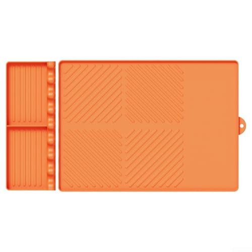CYRENT Grillmatten-Set mit Silikon-Abfluss und wärmeisolierenden Schutzmatten für Küchenanwendungen und Grillvorbereitung (Orange-B) von CYRENT