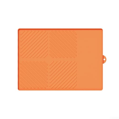 CYRENT Grillmatten-Set mit Silikon-Abfluss und wärmeisolierenden Schutzmatten für Küchenanwendungen und Grillvorbereitung (Orange – C) von CYRENT