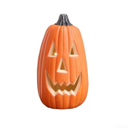 CYRENT Halloween LED Kürbis Laterne Outdoor Deko Licht Orange Kunststoff Figur für Garten Party Hof (I) von CYRENT