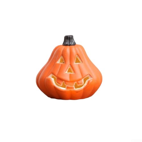 CYRENT Halloween LED Kürbis Laterne Outdoor Deko Licht Orange Kunststoff Figur für Garten Party Hof (J) von CYRENT