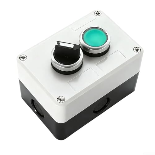 CYRENT Industrieller Knopfschalter-Steuerbox mit wasserdichtem Stecker für Sicherheit und zuverlässigen Betrieb, mit strapazierfähigem ABS-Material und Anti-Drop-Schraubendesign (C) von CYRENT