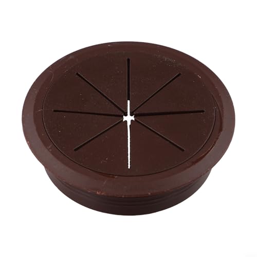 CYRENT Kabellochabdeckung für Schreibtisch, Tisch, Drahtmanagement, Tülle für Computertisch, Büromöbel, mit 80 mm Öffnungsdurchmesser (Kaffee) von CYRENT