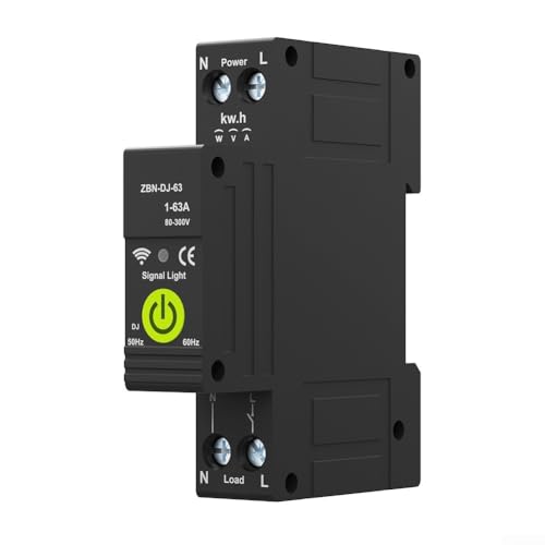 CYRENT Kompatibel mit ZigBee Energiezähler Leitungsschutzschalter Fernbedienung 63A APP Messschalter Heimgebrauch RMDZB-1PNL CYRENT Kompatibel mit ZigBee Energiezähler Leitungsschutzschalter Fernbedienung 63A APP Messschalter Heimgebrauch RMDZB-1PNL von CYRENT