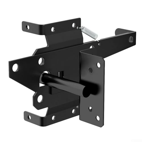 CYRENT Komplettes Gartentor-Scharnier-Set aus Eisen mit Zubehör-Set für PVC-Zauntür, Terrasse, Haustiergehege, einfache Installation, schwarze Zaun-Torscharniere von CYRENT