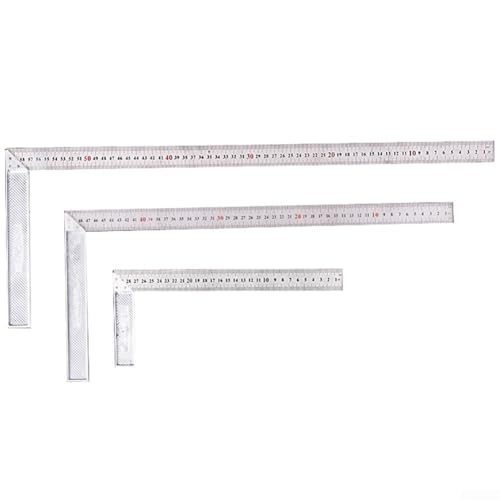 CYRENT L-förmiges Winkellineal aus Edelstahl, 30 cm, 50 cm, 60 cm, rechtwinkliges Messwerkzeug für Holzbearbeitung und Bau von CYRENT