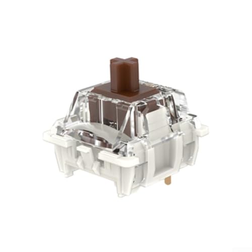 CYRENT Lineare mechanische Tastaturschalter, vorgeschmiert, 3-poliges Design für Hot-Swap-fähige mechanische Gaming-Tastaturen (braun) von CYRENT