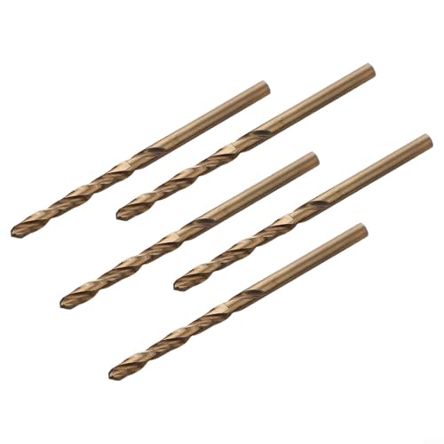 CYRENT M35 Kobalt-Metrische Bohrer-Bits, 5-teiliges Set, Hochgeschwindigkeitsstahl für gehärtete Edelstahl-Metallbohrungen (4 mm) von CYRENT