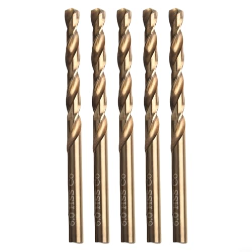 CYRENT M35 Kobalt-Metrische Bohrer-Bits, 5-teiliges Set, Hochgeschwindigkeitsstahl für gehärtete Edelstahl-Metallbohrungen (7 mm) von CYRENT